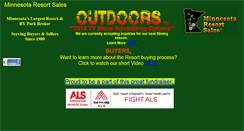 Desktop Screenshot of mnresortsalesoutdoors.com